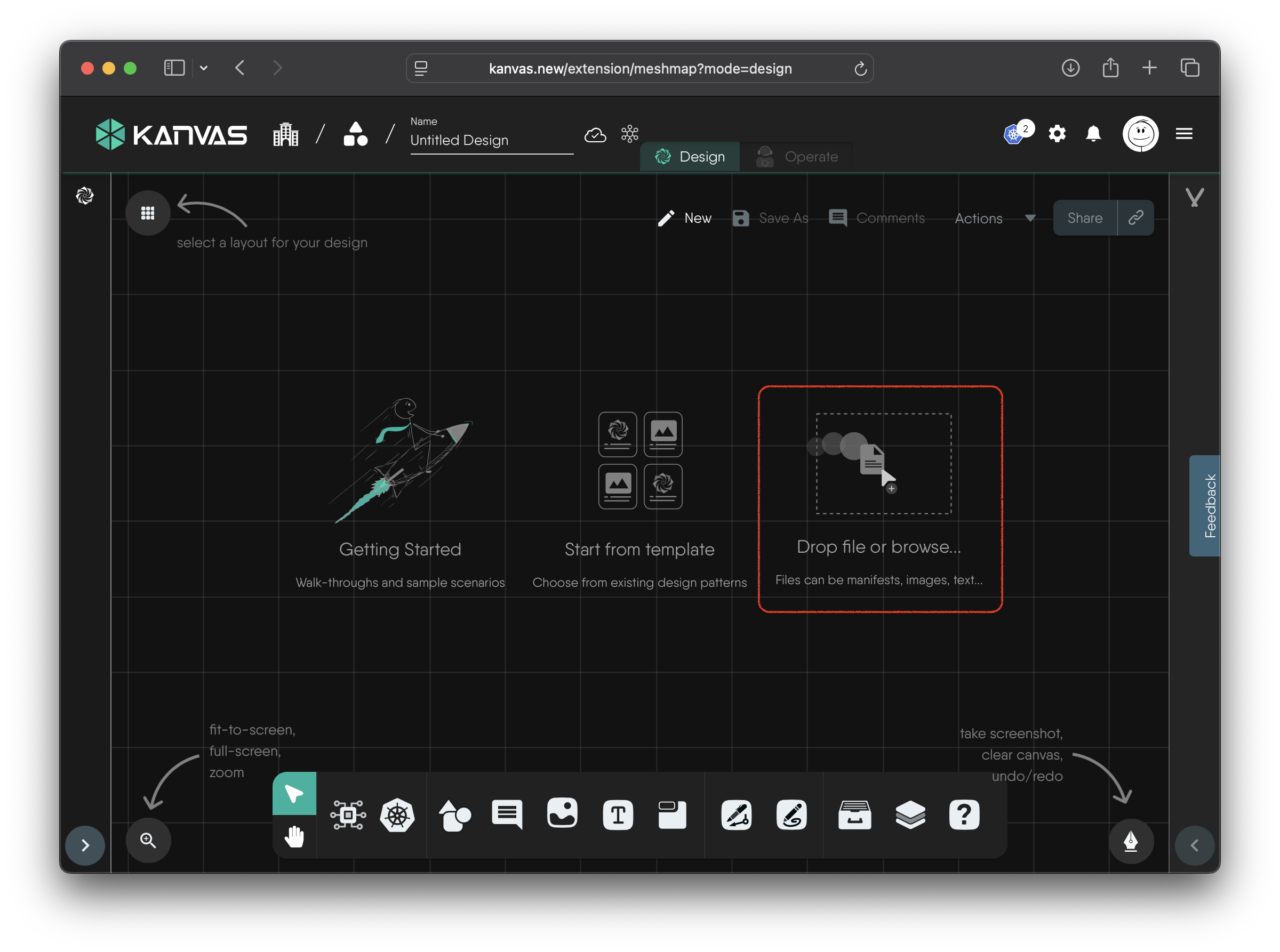 Drag and drop a Design